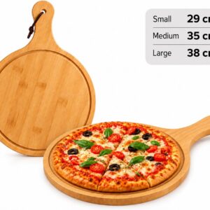 Round Pizza Cutting Board with Handle