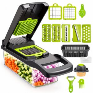 16-in-1 Multifuctional Food Grade Slicer & Dicer with Drain Basket